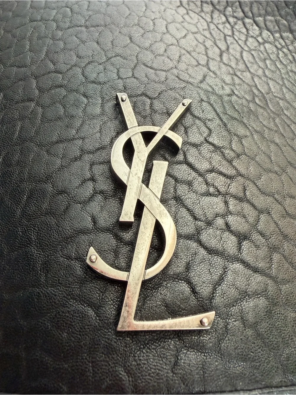 Saint Laurent Black Lamb Niki Signature Leather Shoulder Bag Silver Hardware